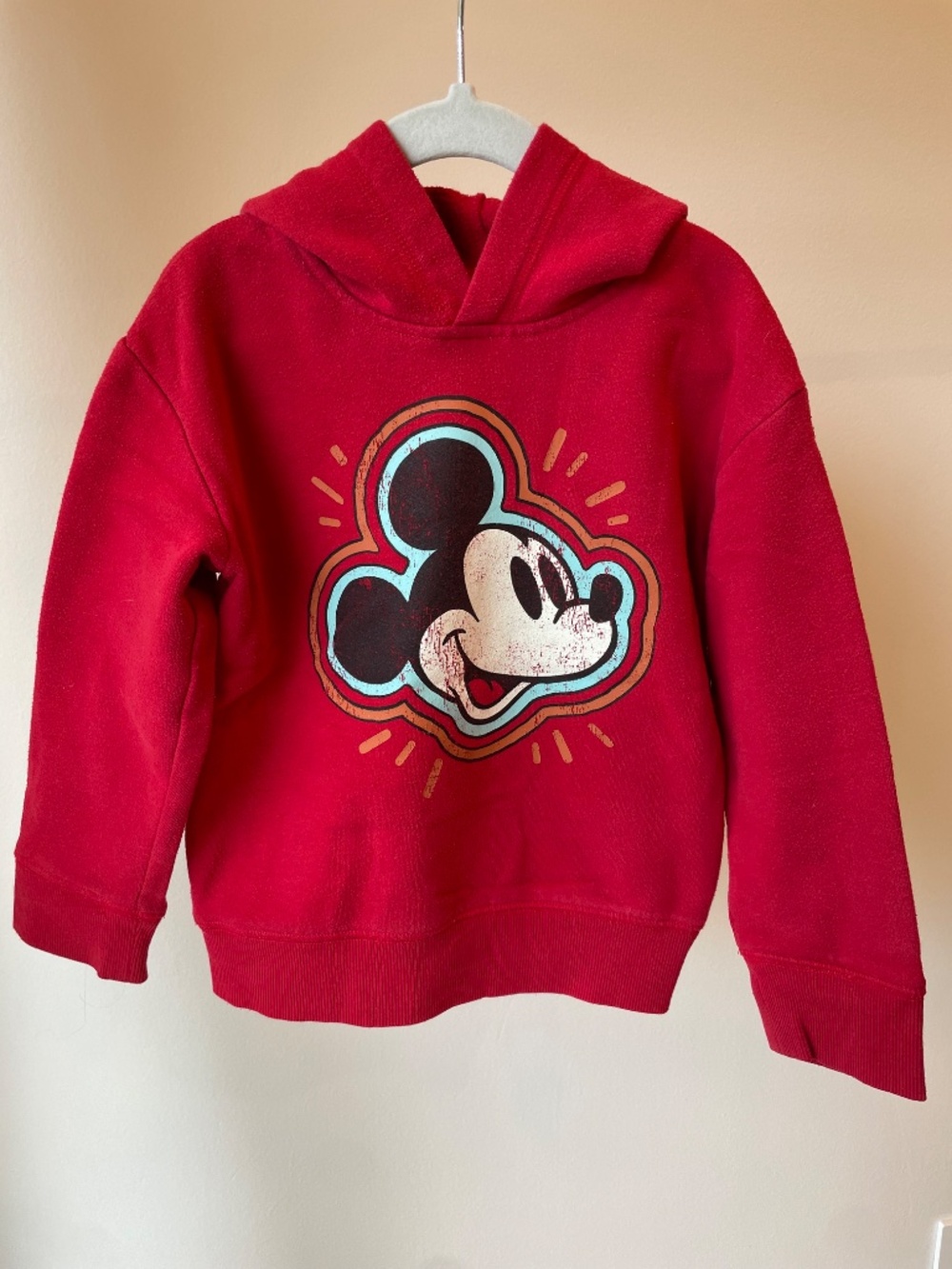 Disney by Jumping Beans Boys Size 4 Mickey Mouse Raspberry Red Hoodie